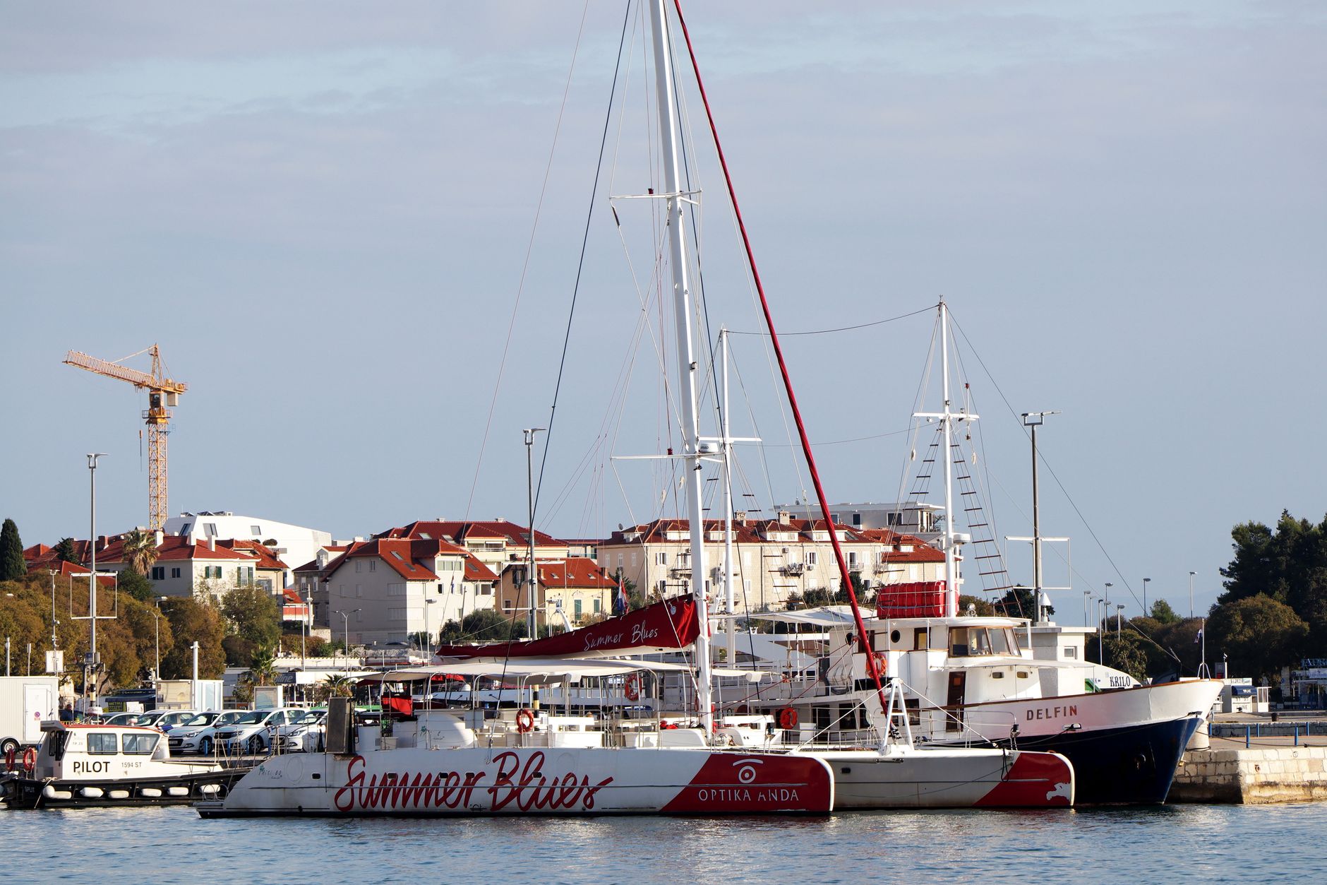 Catamarans amarrés dans le port de Split